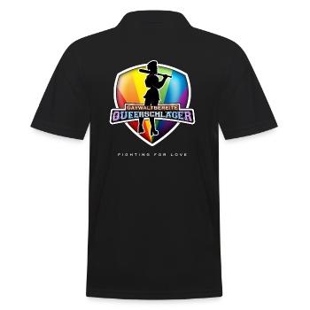 Gaywaltbereite Queerschläger - Gay rage - Männer Poloshirt - Schwarz - Hinten - Kai (181cm)