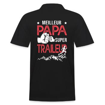 Super papa meilleur traileur course à pied trail - Polo Homme - noir - Dos - Kai (181cm)