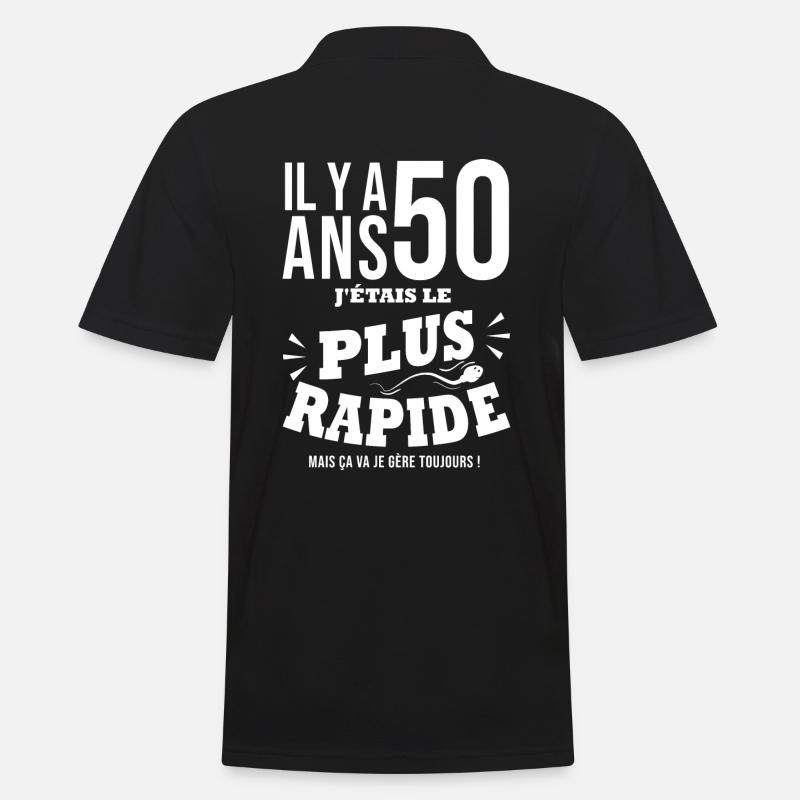 50e anniversaire 50 ans 50 ans le plus rapide - Polo Homme - noir
