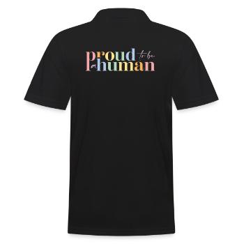 Fier humain | Grande façade - Polo Homme - noir - Dos - Kai (181cm)