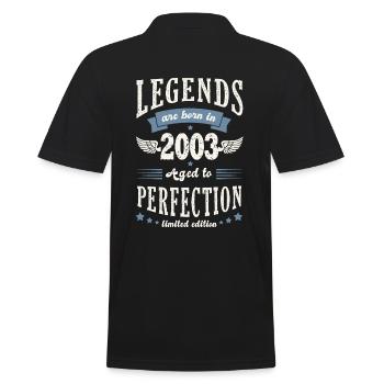 born in 2003 anniversary 19 years gift legend - Men's Polo Shirt - black - Back - Kai (181cm)