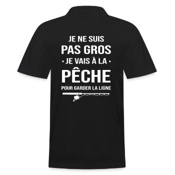 Pêche pêcheur je vais à la pêche garder la ligne - Polo Homme - noir - Dos - Kai (181cm)