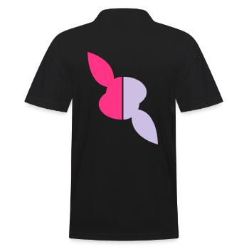 Zwei Hälften Kopf Hase, eine Hälfte verdreht - Männer Poloshirt - Schwarz - Hinten - Kai (181cm)