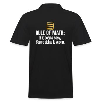 Math tshirt funny mens mathlete rule of math - Polo Homme - noir - Dos - Kai (181cm)
