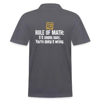 Math tshirt funny mens mathlete rule of math - Polo Homme - charbon - Dos - Nico (186cm)