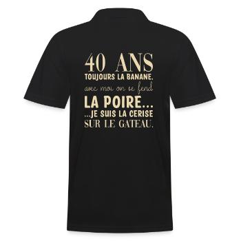 40 ans anniversaire - Polo Homme - noir - Dos - Kai (181cm)