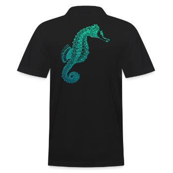 Seepferd tauchen taucher dive scuba geschenk - Männer Poloshirt - Schwarz - Hinten - Kai (181cm)