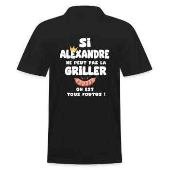 Alexandre roi barbecue cadeau alexandre fêtes - Polo Homme - noir - Dos - Kai (181cm)
