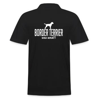 BORDER TERRIER was sonst - Männer Poloshirt - Schwarz - Hinten - Kai (181cm)