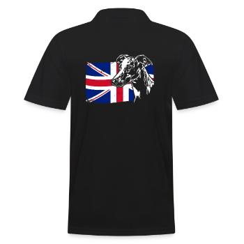 WHIPPET Union Jack Flag Dogs Wilsigns - Men's Polo Shirt - black - Back - Kai (181cm)