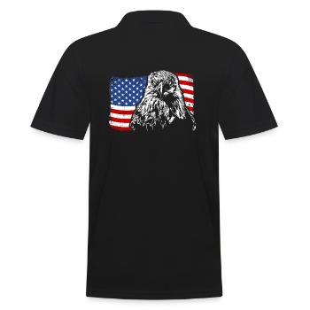 Aigle à tête blanche ADLER Amérique Drapeau Wilsigns - Polo Homme - noir - Dos - Kai (181cm)