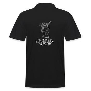 Mir nicht auf den Sack gehen du sollst - Männer Poloshirt - Schwarz - Hinten - Kai (181cm)