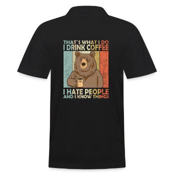 That’s What I Do I Drink Coffee Ours - Polo Homme - noir - Dos - Kai (181cm)