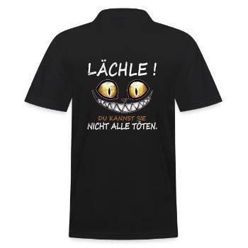 Lächle du Kannst Sie Nicht alle töten Katze - Männer Poloshirt - Schwarz - Hinten - Kai (181cm)