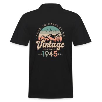 1945 Vintage anniversaire Né en 1945 - Polo Homme - noir - Dos - Kai (181cm)