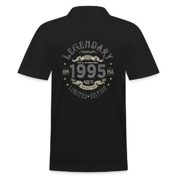 1995 Legendary Anniversary Born 1995 - Men's Polo Shirt - black - Back - Kai (181cm)