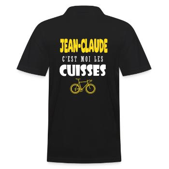 Jean claude vélo c est moi les cuisses humour velo - Polo Homme - noir - Dos - Kai (181cm)