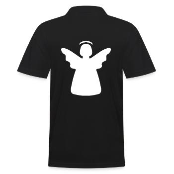 Engel mit Heiligenschein - Männer Poloshirt - Schwarz - Hinten - Kai (181cm)