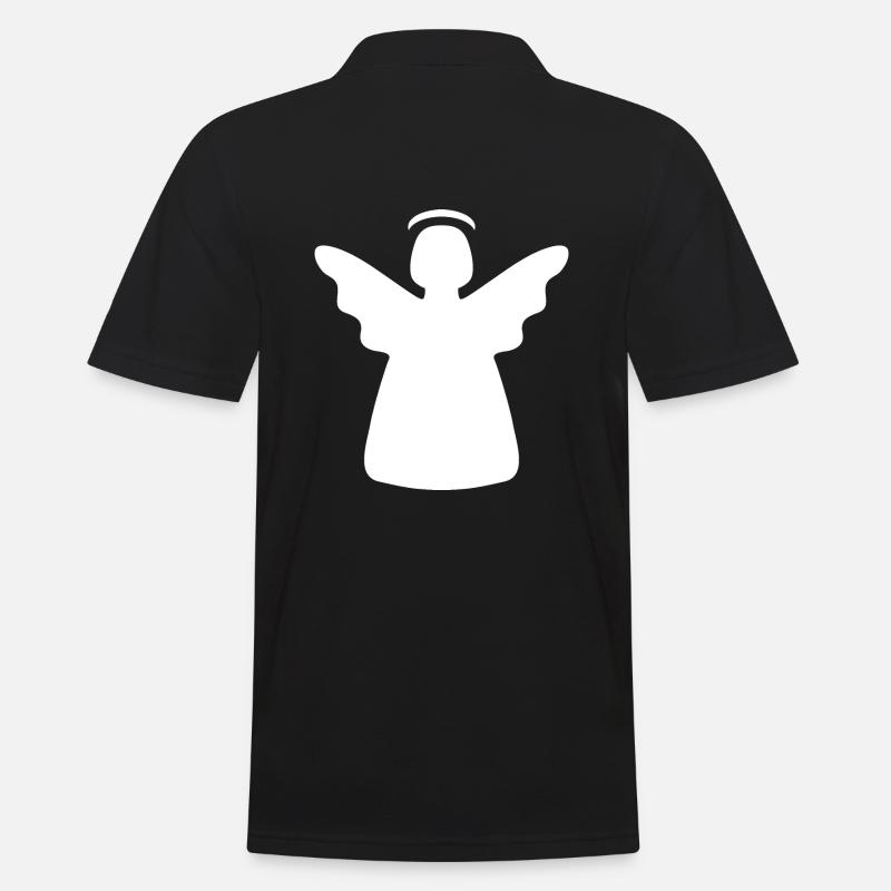 Engel mit Heiligenschein - Männer Poloshirt - Schwarz