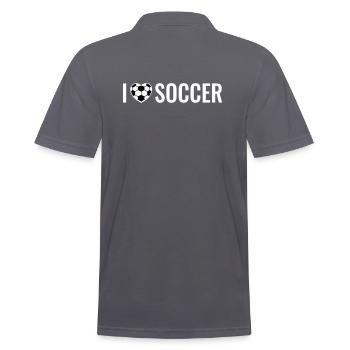Soccer Soccer Player Soccer Team I Love - Men's Polo Shirt - charcoal grey - Back - Nico (186cm)
