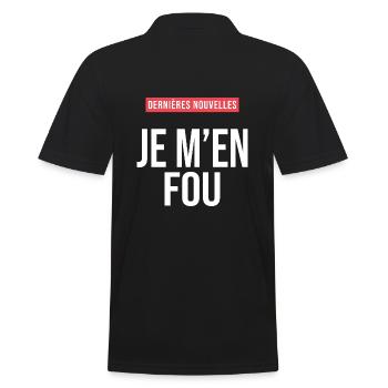 Je m en fou humour sarcastique drôle - Polo Homme - noir - Dos - Kai (181cm)