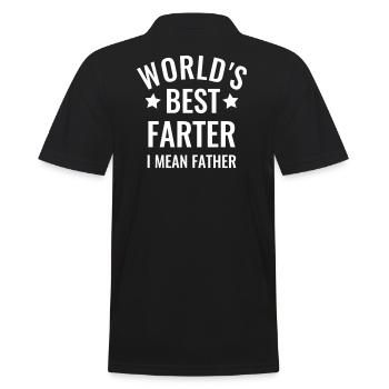 Funny Sayings Best Father Father's Day Dad Funny - Men's Polo Shirt - black - Back - Kai (181cm)