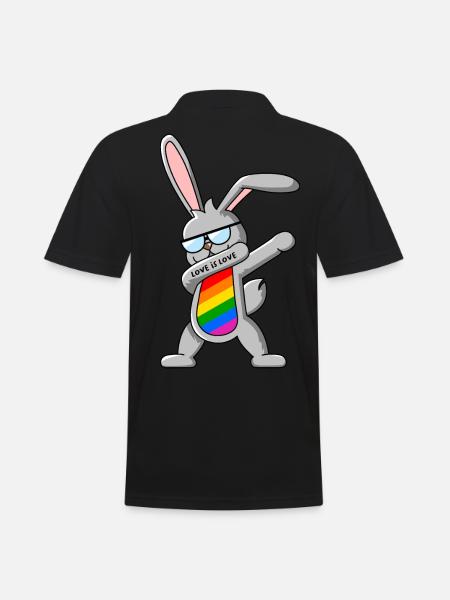 Gay Pride Dab Dance Bunny - Polo Homme - noir