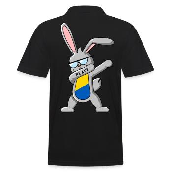 Dabbing bunny danse elle-même jaune et bleu - Polo Homme - noir - Dos - Kai (181cm)