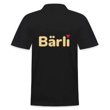 Bärli (Herz als i-Punkt) - Männer Poloshirt - Schwarz - Hinten - Kai (181cm)