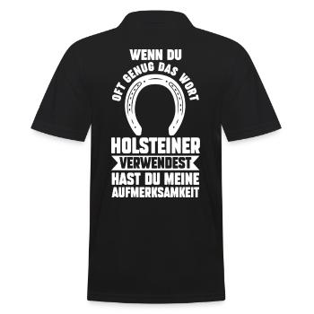 Pferd Reitsport Reiten Pferdesport Holsteiner - Männer Poloshirt - Schwarz - Hinten - Kai (181cm)