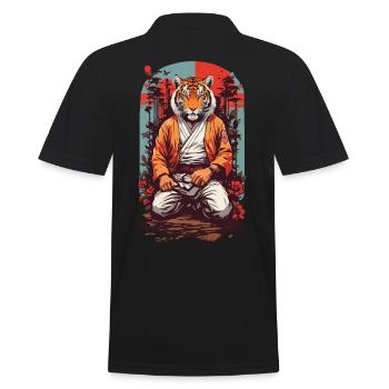 Tigre asiatique Karaté Arts martiaux Design rétro - Polo Homme - noir - Dos - Kai (181cm)