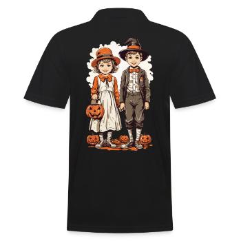 Vintage Trick or Treat Halloween enfants - Polo Homme - noir - Dos - Kai (181cm)