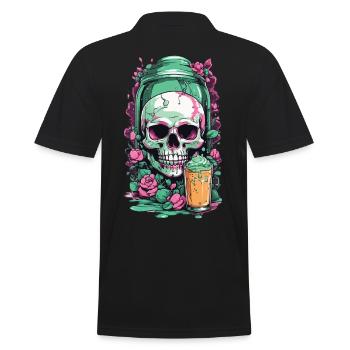 Gothic Skull Pastel Poison Halloween Design - Männer Poloshirt - Schwarz - Hinten - Kai (181cm)