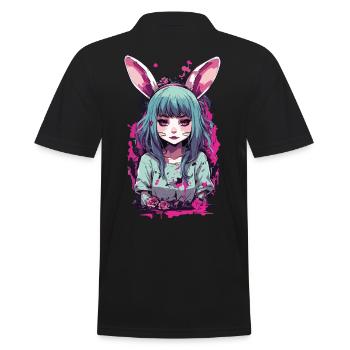 Kemonomimi Lapin Anime Pastel Goth Kawaii Fille - Polo Homme - noir - Dos - Kai (181cm)