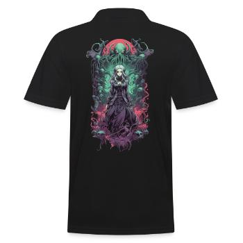 Gothic Aesthetic Unterwelt Anime witchcraft Girl - Männer Poloshirt - Schwarz - Hinten - Kai (181cm)