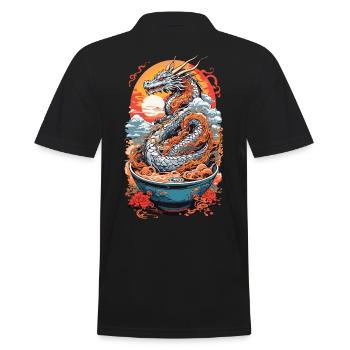 Ramen Dragon Ukiyo-e Otaku Manga Design - Polo Homme - noir - Dos - Kai (181cm)
