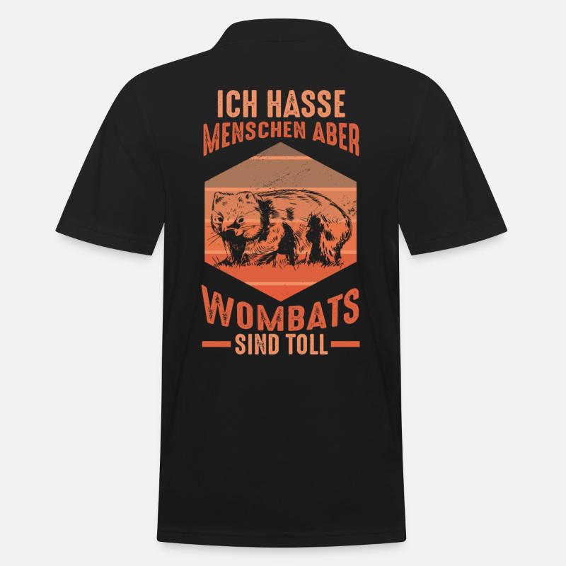 Wombat - Männer Poloshirt - Schwarz