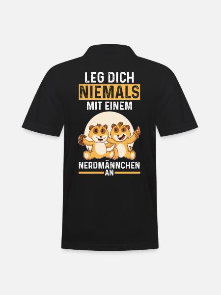 Erdmännchen Nerdmännchen - Männer Poloshirt - Schwarz
