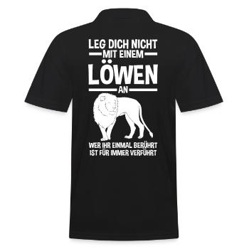 Löwe Löwen - Männer Poloshirt - Schwarz - Hinten - Kai (181cm)