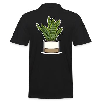 Sansevieria Futura Superba - Bowstring Hemp White - Men's Polo Shirt - black - Back - Kai (181cm)