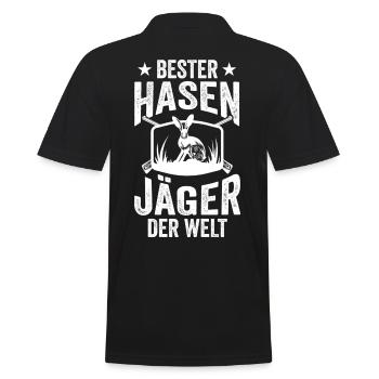 Hasenjäger Hasenjagd Kaninchenjagd Jäger - Männer Poloshirt - Schwarz - Hinten - Kai (181cm)