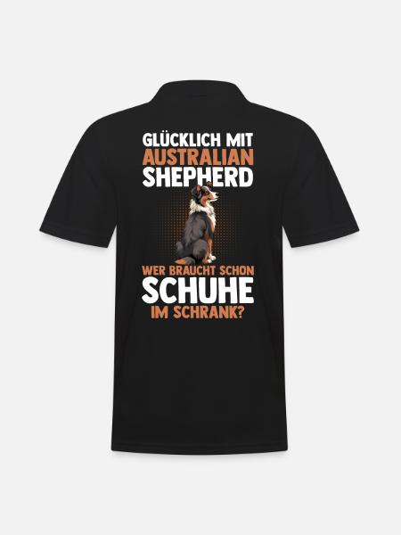 Australian Shepherd Hund Aussie - Männer Poloshirt - Schwarz