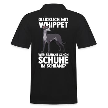 Hund Whippet - Männer Poloshirt - Schwarz - Hinten - Kai (181cm)