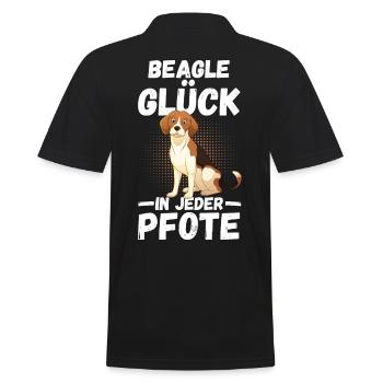 Hund Beagle - Männer Poloshirt - Schwarz - Hinten - Kai (181cm)