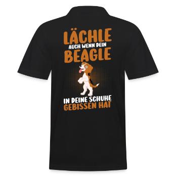 Hund Beagle - Männer Poloshirt - Schwarz - Hinten - Kai (181cm)