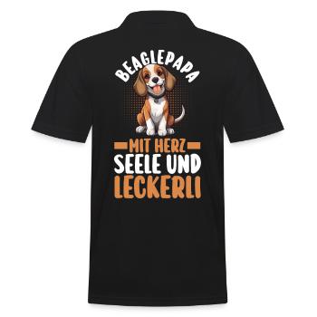 Hund Hundepapa Vater Beaglepapa Beagle - Männer Poloshirt - Schwarz - Hinten - Kai (181cm)