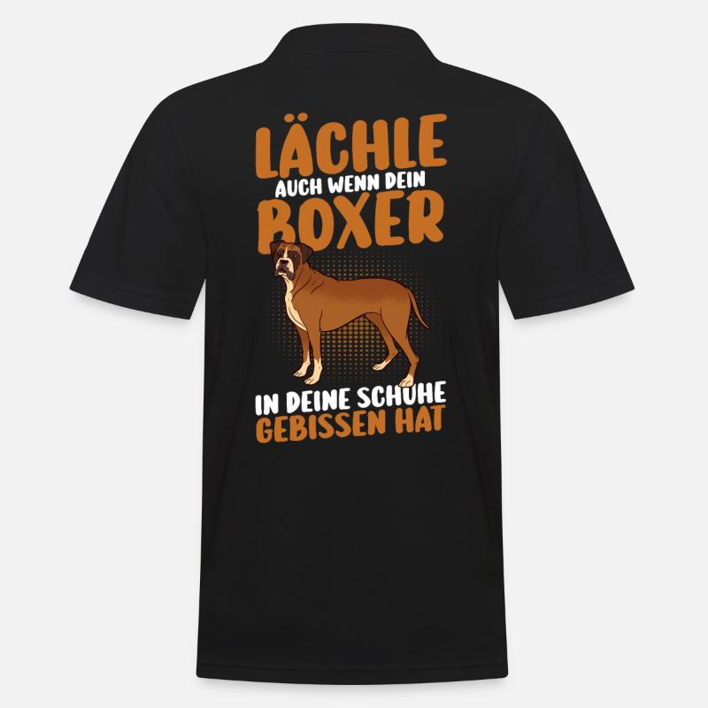 Hund Deutscher Boxer - Männer Poloshirt - Schwarz