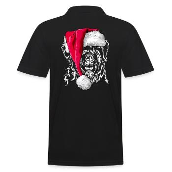 BOUVIER DES FLANDRES Christmas present - Men's Polo Shirt - black - Back - Kai (181cm)