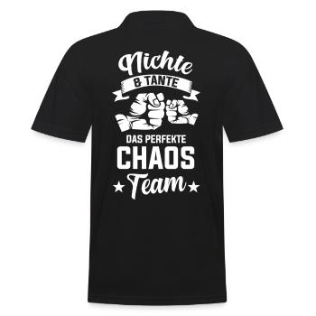 Nichte Und Tante Das Perfekte Chaos Team - Männer Poloshirt - Schwarz - Hinten - Kai (181cm)