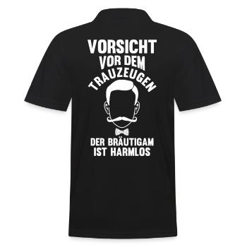 Trauzeuge - Männer Poloshirt - Schwarz - Hinten - Kai (181cm)